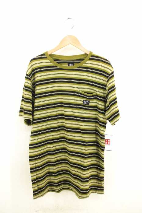 STUSSY (ステューシー) ボーダー柄ポケットTシャツ メンズ トップス
