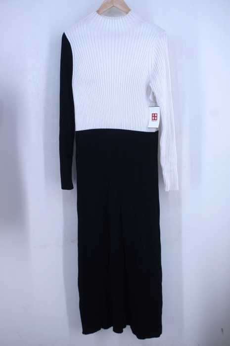 ZARA KNIT（ザラニット） バイカラーリブニットワンピース レディース ワンピース