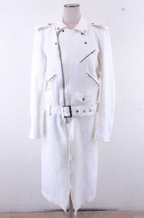 BLACK COMME des GARCONS (ブラックコムデギャルソン) AD2013 ポリ縮絨ストレッチライダースコート レディース アウター