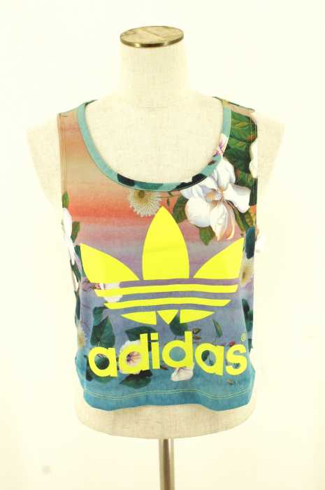 adidas originals （アディダスオリジナルス） 総柄ブランドロゴタンクトップ レディース トップス