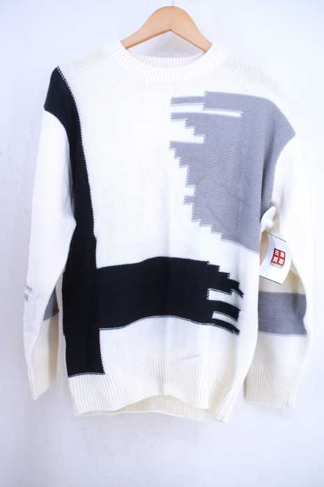 HARE （ハレ） 切替デザインリブネックニット メンズ トップス