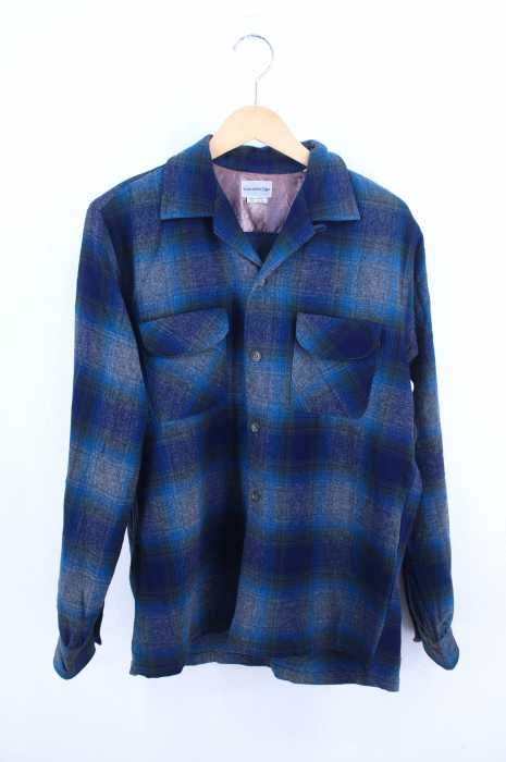 USED古着 (ユーズドフルギ) 50S-60S オンブレチェックウールシャツ メンズ トップス