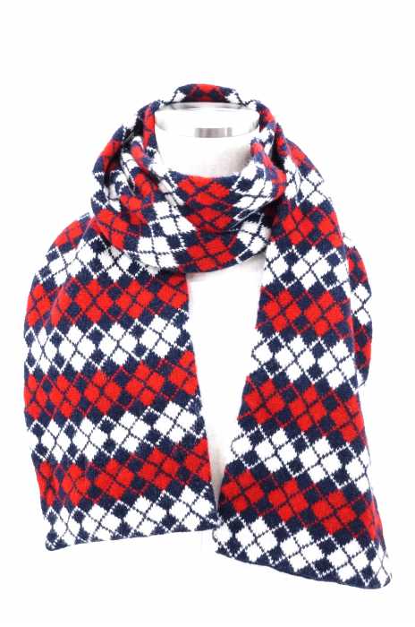 INVERALLAN（インバーアラン） アーガイル柄ニットマフラー レディース ファッション雑貨