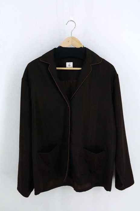 6(ROKU) BEAUTY&YOUTH UNITED ARROWS(ロクビューティーアンドユースユナイテッドアローズ) SATIN PIPING SHIRT サテンパイピングシャツ レディース トップス