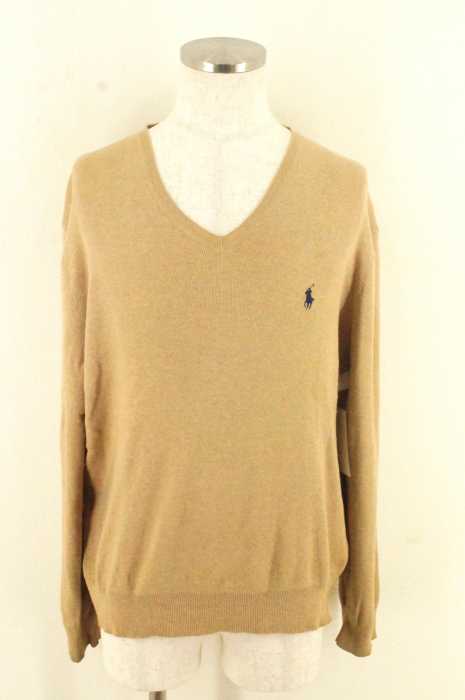 Polo by RALPH LAUREN （ポロバイラルフローレン） Vネックワンポイント刺繍コットンニットセーター メンズ トップス