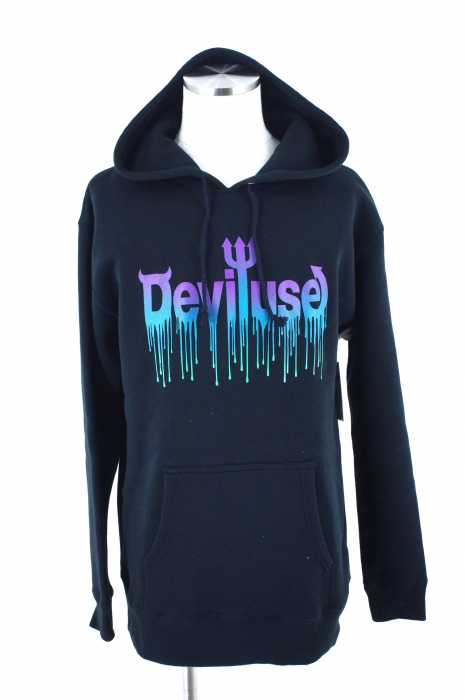 Deviluse () プリントスウェットプルオーバーパーカー メンズ トップス