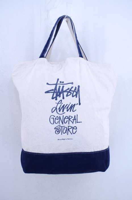 STUSSY (ステューシー) 2WAY ロゴプリントキャンバストートバッグ メンズ バッグ