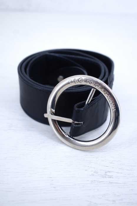 D&G（ディーアンドジー） ロゴ刻印レザーベルト レディース ファッション雑貨