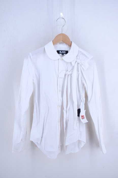 BLACK COMME des GARCONS （ブラックコムデギャルソン） AD2016 16AW 丸襟リボン装飾シャツ レディース トップス