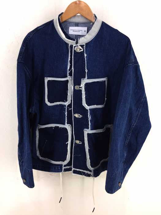 P.E.O.T.W AG（ピーイーオーティーダブリューエージー） 20SS COVERALL DMG Indigo ノーカラーデニムカバーオールジャケット メンズ アウター