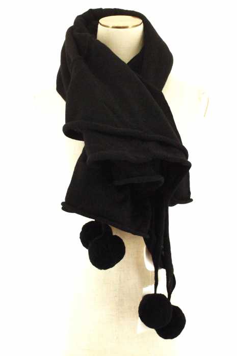 COMME des GARCONS COMME des GARCONS(コムデギャルソンコムデギャルソン) ボンボン付き大判ウールストール レディース ファッション雑貨