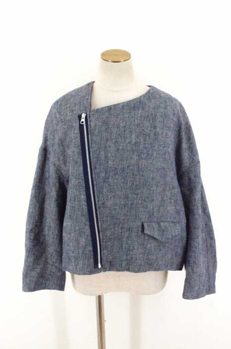 fig London （フィグロンドン） ウール混ノーカラージップアップジャケット レディース アウター