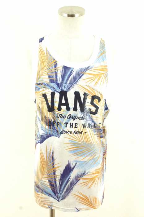 VANS （バンズ） 総柄ブランドロゴノースリーブメッシュトップス メンズ トップス