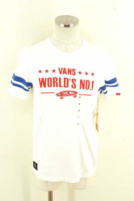 VANS (バンズ) 袖ライン半袖ロゴプリントTシャツ メンズ トップス