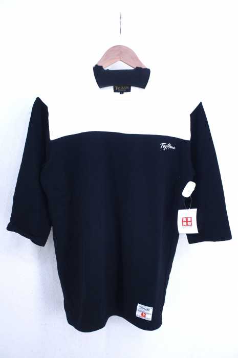 TOYPLANE （トイプレーン） バイカラー七分袖クルーネックTee メンズ トップス