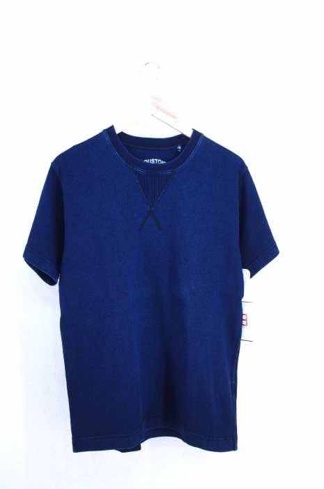 HOUSTON(ヒューストン) インディゴ染クルーネックTシャツ メンズ トップス