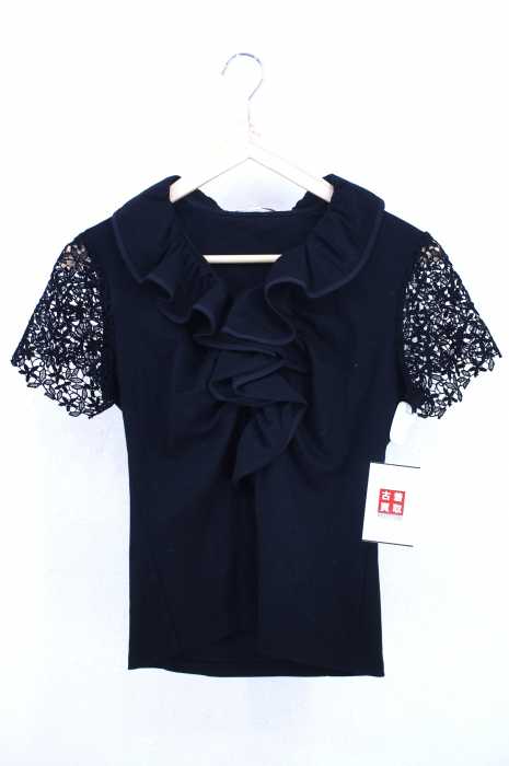 NARACAMICIE（ナラカミーチェ） 17AW スタンドフリルレース袖カットソー半袖ブラウス レディース トップス