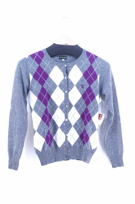 The Scotch House（ザスコッチハウス） カシミヤ混アーガイルチェックカーディガン レディース トップス