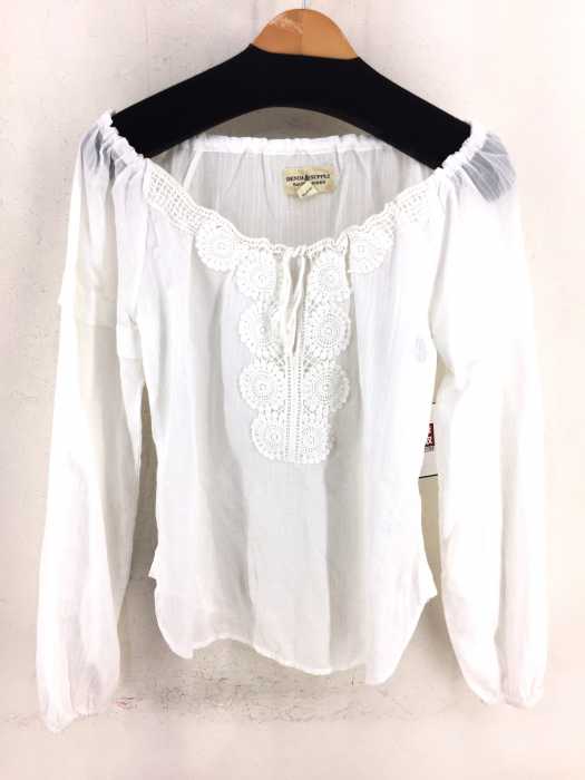 DENIM&SUPPLY RALPH RAUREN（デニムアンドサプライラルフローレン） レース切替　ストライプ柄ブラウス レディース トップス