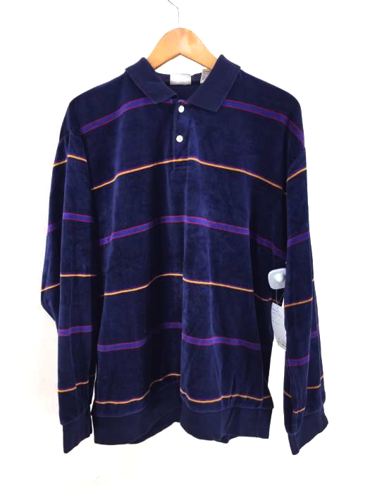 BILL BLASS（ビルブラス） ベロア　長袖ポロシャツ メンズ トップス