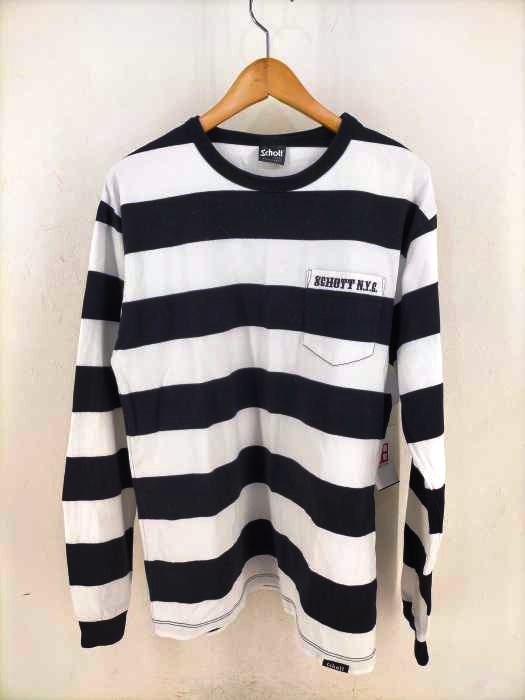 Schott NYC（ショット ニューヨーク） ボーダーロングTシャツ メンズ トップス