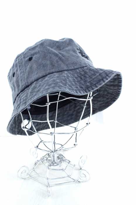STUSSY (ステューシー) ブラックデニムバケットハット メンズ 帽子