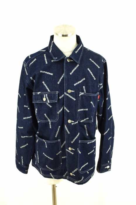 supreme denim logo chore coat