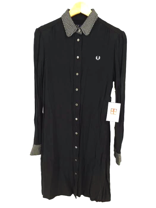 FRED PERRY(フレッドペリー) 襟チェック柄 胸刺繍シャツワンピース レディース ワンピース