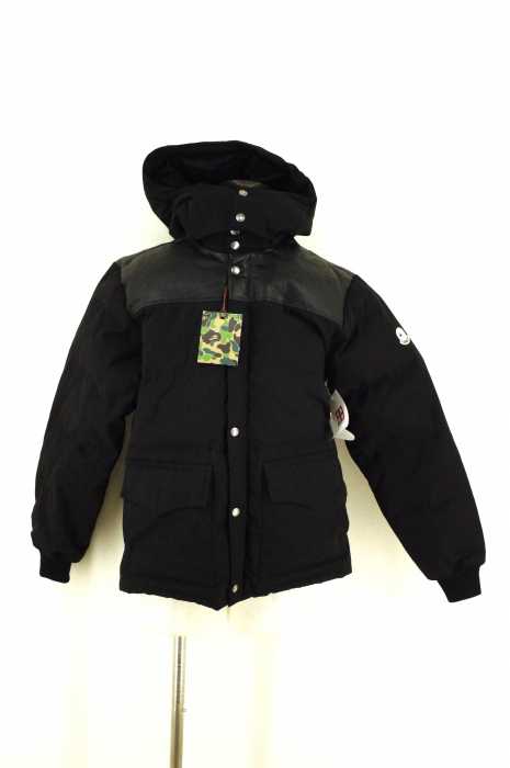 A BATHING APE （アベイシングエイプ） レザー切替ダウンジャケット メンズ アウター
