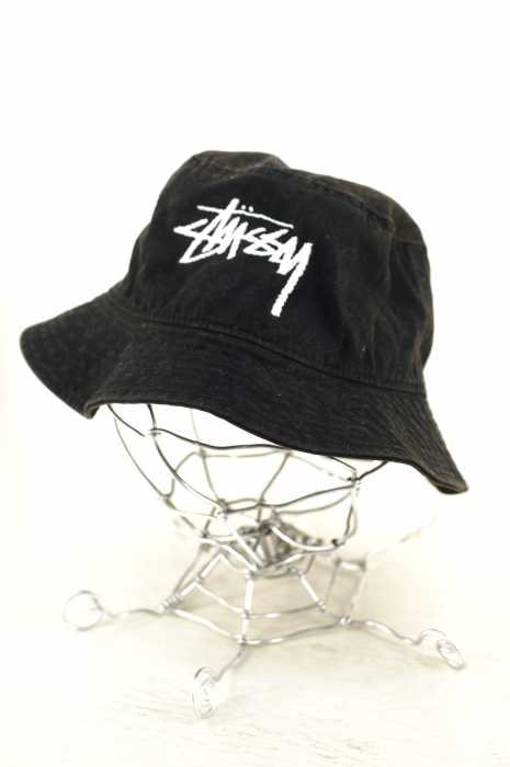 STUSSY (ステューシー) ロゴ刺繍入りバケットハット メンズ 帽子