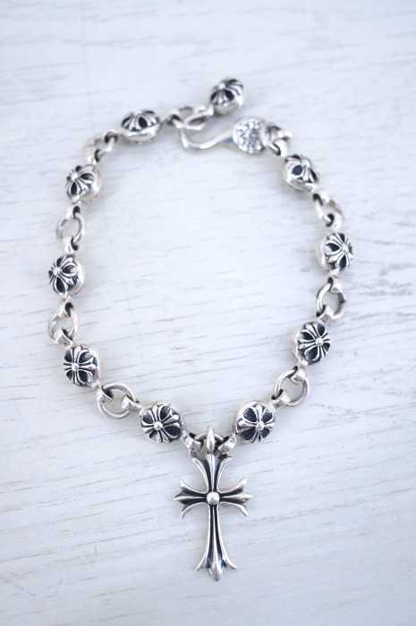 USED古着 (ユーズドフルギ) 925 SILVER クロスモチーフ ボールブレスレット メンズ アクセサリー