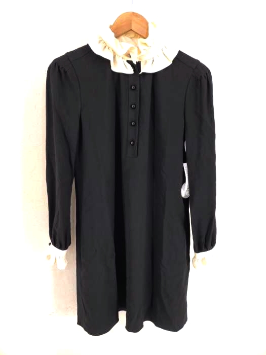 SAINT LAURENT PARIS(サンローランパリ) RUCHED BI-COLOUR SHORT DRESS ハイネックシルクドレスワンピース レディース ワンピース