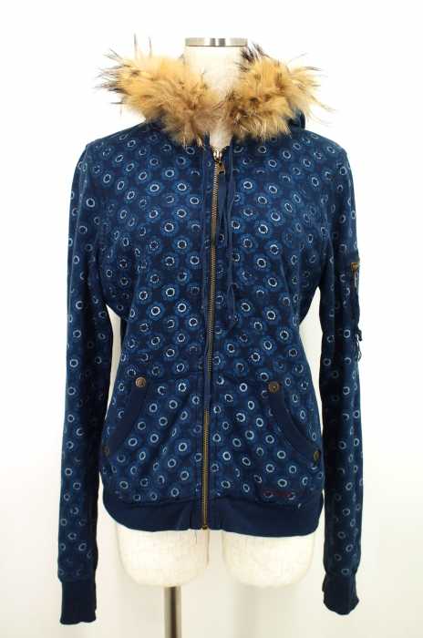BILLABONG (ビラボン) 花柄エルボーパッチファー付きパーカー レディース トップス