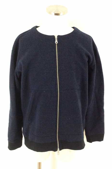 417 by EDIFICE (フォーワンセブンバイエディフィス) 16SS ノーカラーセーターフリースジップブルゾン メンズ アウター