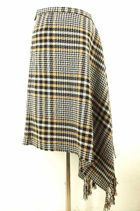 beautiful people （ビューティフルピープル） big glen check fringe asymmetry SK レディース スカート