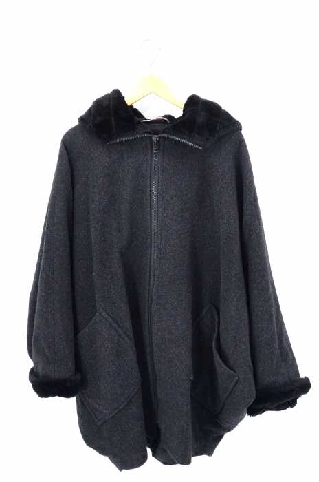 USED古着  （ユーズドフルギ） バルーンシルエットジップアップフーデットコート メンズ アウター