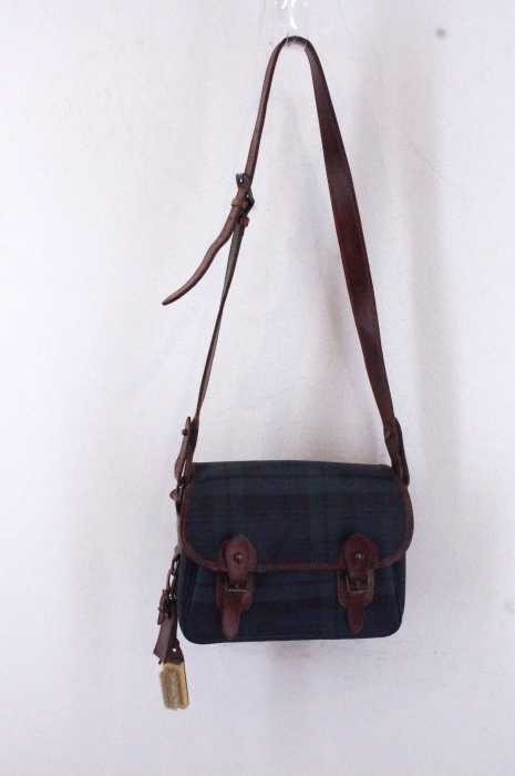 Polo by RALPH LAUREN （ポロバイラルフローレン） チェック柄レザーショルダーバッグ メンズ バッグ