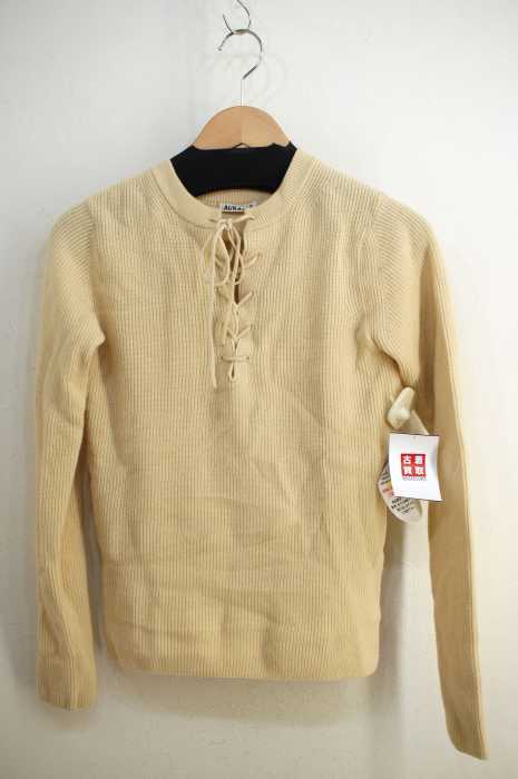 auralee オーラリー リブニットレースアッププルオーバー AURALEE