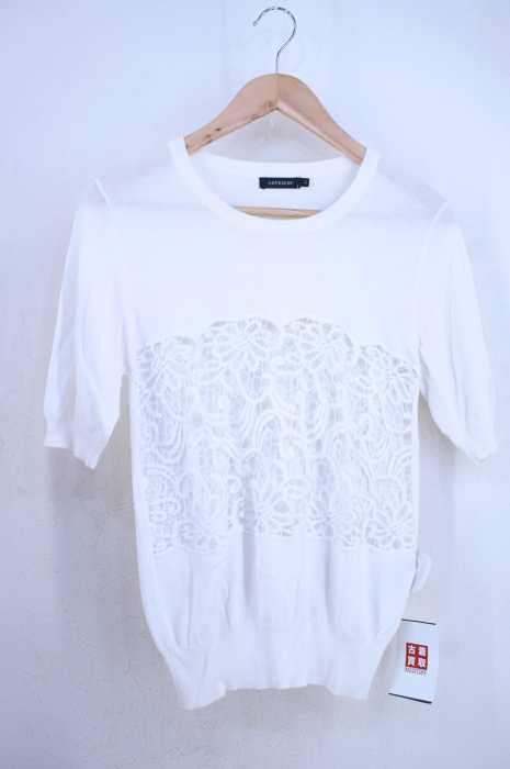 LOVELESS（ラブレス） レース切替クルーネックニット レディース トップス
