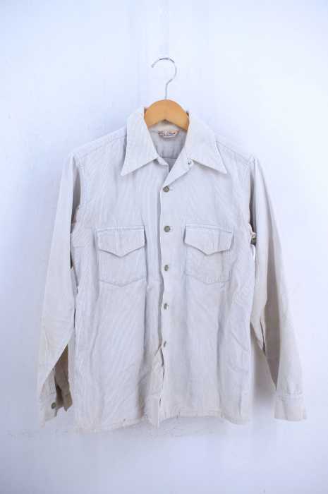 USED古着  （ユーズドフルギ） 60〜70S コーデュロイオープンカラーシャツ メンズ トップス