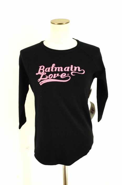BALMAIN （バルマン） ロゴプリントクルーネックロングスリーブTシャツ レディース トップス