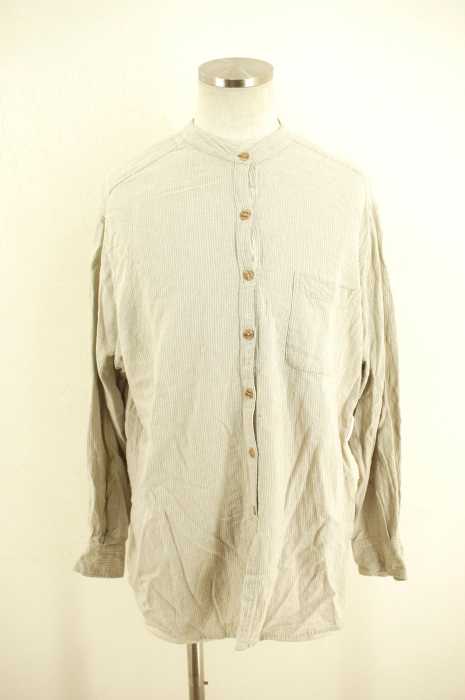 CHICO'S DESIGN （古着） ノーカラー リネン混 メンズ トップス