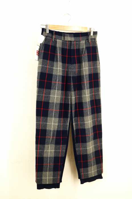 Sue UNDERCOVER(スーアンダーカバー) 18AW コットンチェック切替裾テレコパンツ レディース パンツ