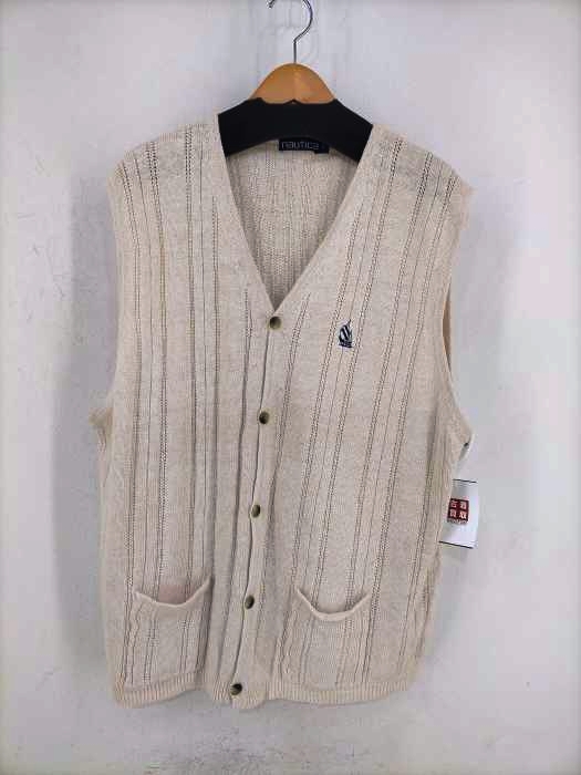 NAUTICA(ノーティカ) 刺繍入り リネン混 コットンニットベスト メンズ トップス