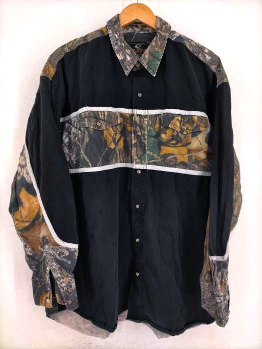 MOSSY OAK（モッシーオーク） リアルツリーカモ切替スナップボタンシャツ メンズ トップス