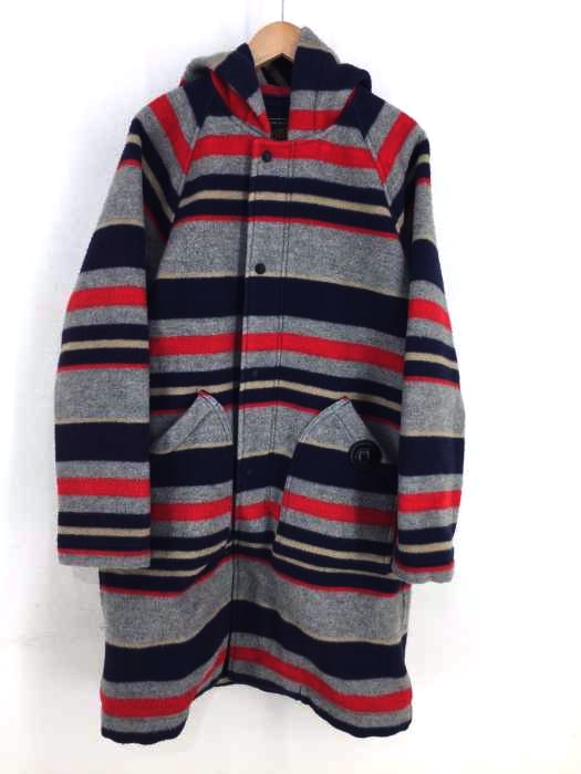 HYSTERIC GLAMOUR（ヒステリックグラマー） ジャカードボーダー フーデッド コート メンズ アウター
