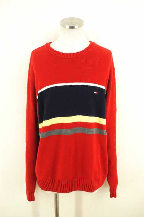 TOMMY HILFIGER (トミーヒルフィガー) 胸刺繍コットンニット メンズ トップス
