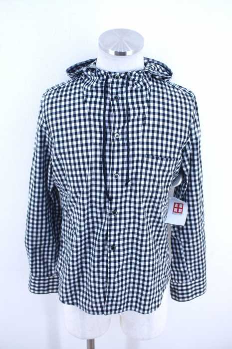 BLACK COMME des GARCONS（ブラックコムデギャルソン） AD2010 ギンガムチェックフードシャツ メンズ トップス