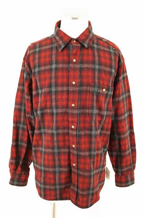 PENDLETON （ペンドルトン） エルボーパッチ付きチェック柄ウールシャツ メンズ トップス
