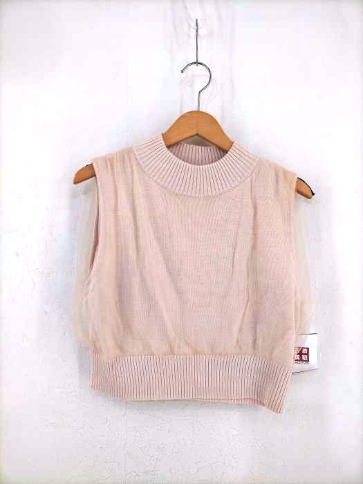 Honey mi Honey（ハニーミーハニー） 21SS tulle nosleeve knit レディース トップス